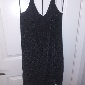 BCBGENERATION Size L Black V Midi Cocktail dress